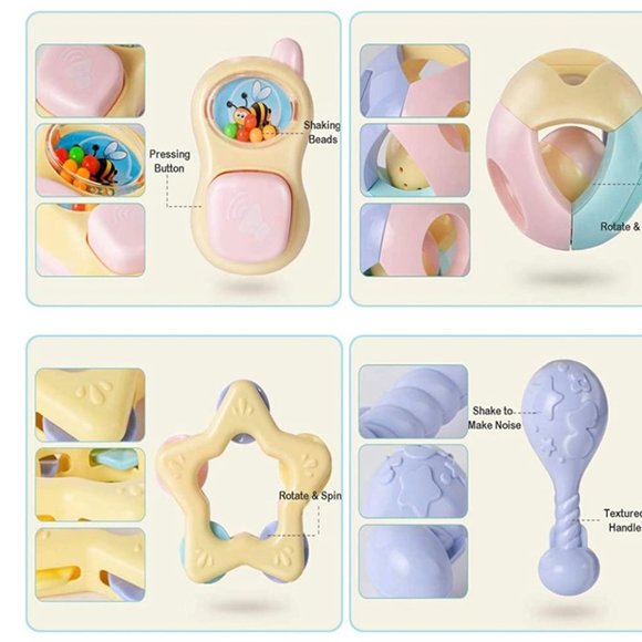 BABY RATTLE SET WITH PLASTIC STORAGE BOX - Picture 4 of 4